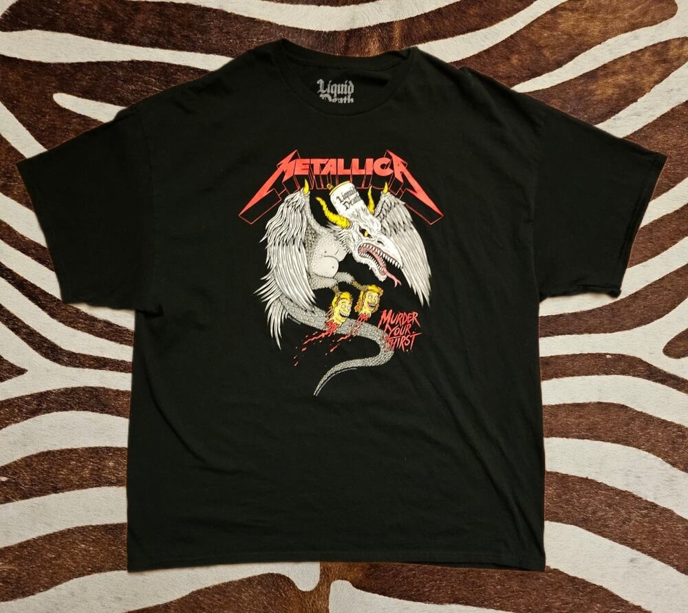 Metallica M72 World Tour 2023 Black T-Shirt Liquid Death Sz 2XL